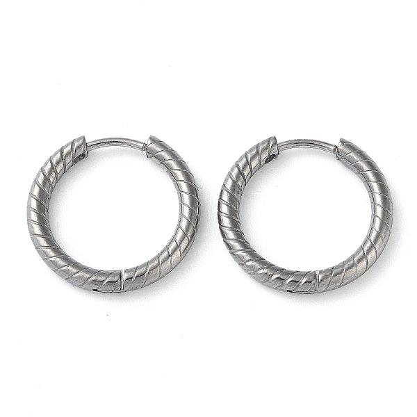 

PandaHall 304 Stainless Steel Huggie Hoop Earrings, Stainless Steel Color, 18x19x2.5mm 304 Stainless Steel