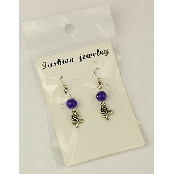 

PandaHall Fashion Flower Dangle Earrings, with Tibetan Style Pendants, Glass Beads and Brass Earring Hooks, Mixed Color, 42mm Glass..., Multicolor