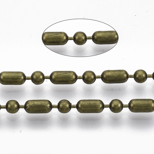 

PandaHall Brass Ball Chains, Ball-Bar Style, Round and Oval, Long-Lasting Plated, Soldered, with Spool, Cadmium Free & Nickel Free & Lead...