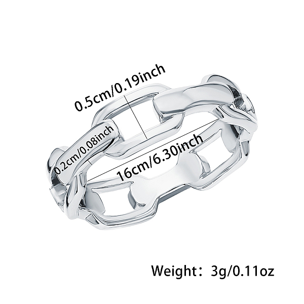 

PandaHall 925 Sterling Silver Hollow Chain Rings for Men Women Sterling Silver
