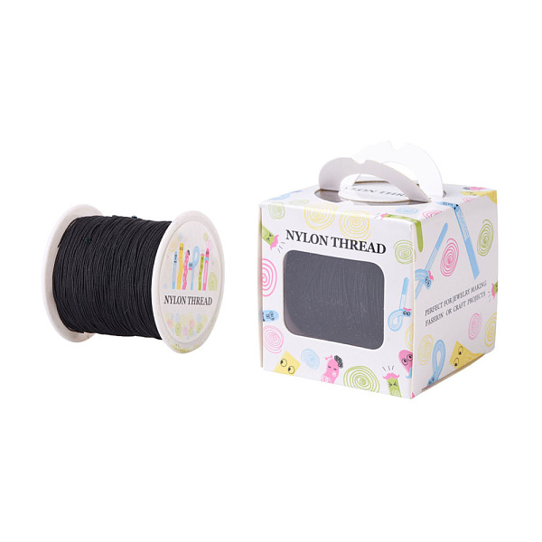 

PandaHall Nylon Thread, Black, 0.5mm, about 147.64yards/roll(135m/roll) Nylon Black