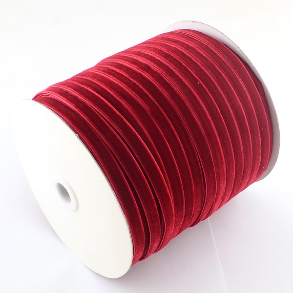 

PandaHall 3/8 inch Single Face Velvet Ribbon, FireBrick, 3/8 inch(9.5mm), about 200yards/roll(182.88m/roll) Velvet None Red