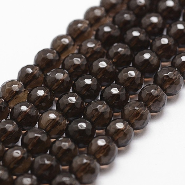 

PandaHall Natural Smoky Quartz Beads Strands, Faceted, Round, 6mm, Hole: 1mm, about 61pcs/strand, 14.9 inch~15.1 inch Smoky Quartz Round..., Brown