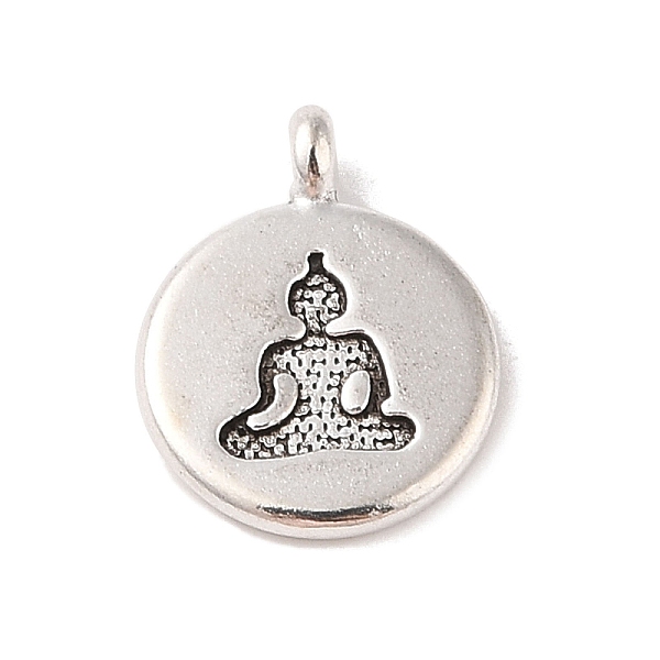

PandaHall Tibetan Style Alloy Charms, Cadmium Free & Lead Free, Flat Round, Antique Silver, 19x14.5x4mm, Hole: 1.6mm Alloy Flat Round