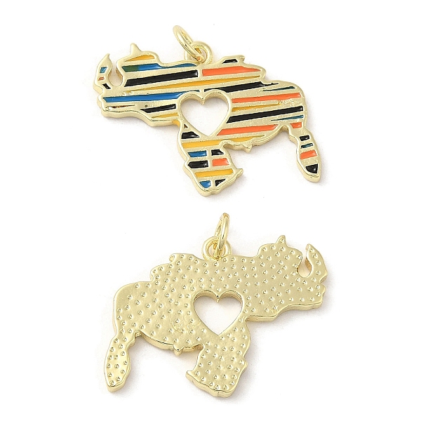 

PandaHall Brass Enamel Pendants, with Jump Ring, Long-Lasting Plated, Lead Free & Cadmium Free, Real 18K Gold Plated, Map with Heart Charm...