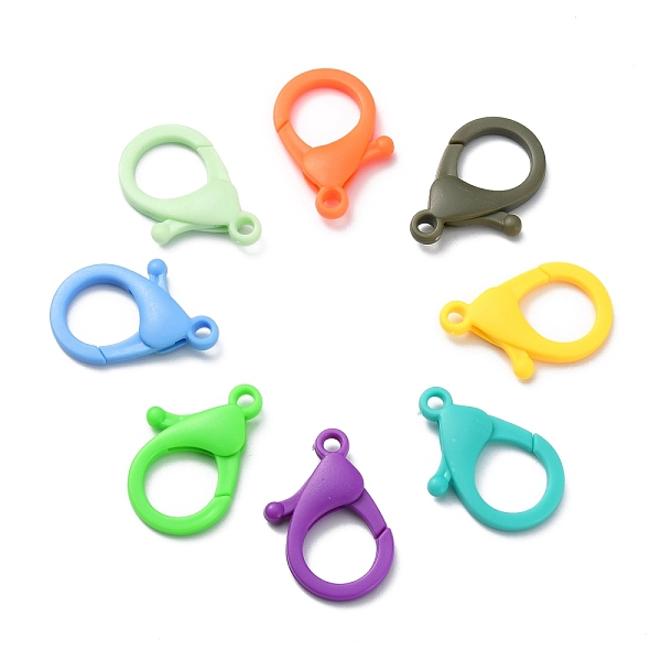 

PandaHall Plastic Lobster Claw Clasps, Mixed Color, 35x24.5x6mm, Hole: 3mm Plastic Others Multicolor