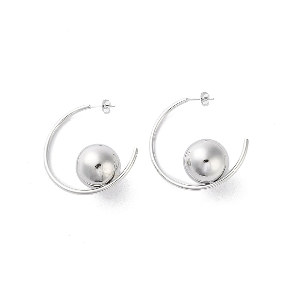 

PandaHall 304 Stainless Steel Stud Earrings, Round, Stainless Steel Color, 41x2mm 304 Stainless Steel Round