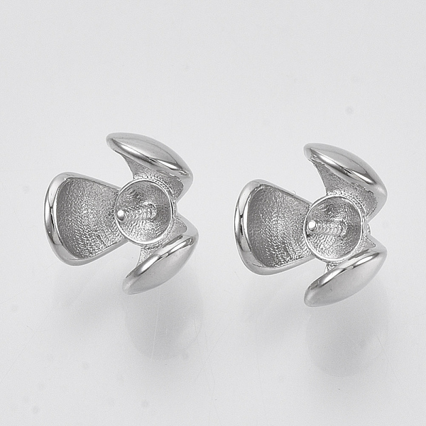 

PandaHall Peg Bails Pin Pendants, for Half Drilled Beads, Flower, Nickel Free, Real Platinum Plated, 7.5x9x8mm, Hole: 1mm, Pin: 1mm Brass