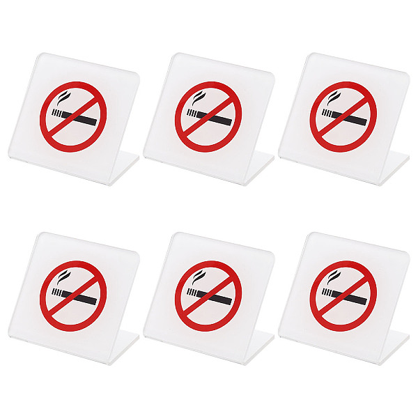 

PandaHall Acrylic Office Table Warning Signs, NO SMOKING, White, 49x80x68mm Acrylic White