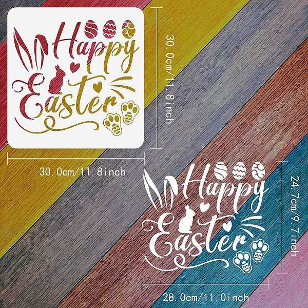 

PandaHall FINGERINSPIRE Happy Easter Stencil 30x30cm Reusable Easter Buuny and Egg Drawing Stencil Large Size Easter Day Decoration Stencil...