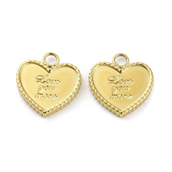 

PandaHall Ion Plating(IP) 316L Surgical Stainless Steel Pendants, Heart with Word Love You More, Real 18K Gold Plated, 16x15x2.5mm, Hole...