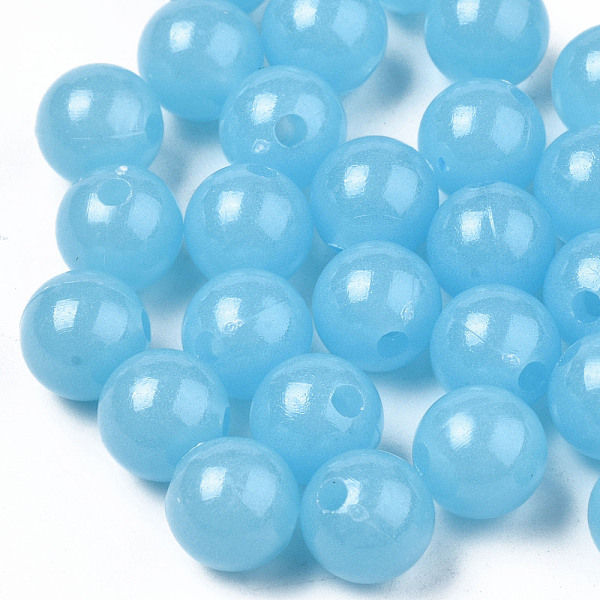 

PandaHall Luminous Acrylic Beads, Glow in the Dark, Round, Cornflower Blue, 10mm, Hole: 2.5mm, about 950pcs/500g Acrylic Round