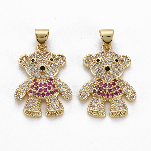 

PandaHall Brass Micro Pave Cubic Zirconia Pendants, Nickel Free, Bear, Real 16K Gold Plated, 23x16x3.5mm, Hole: 3x5mm Brass+Cubic Zirconia..., Clear