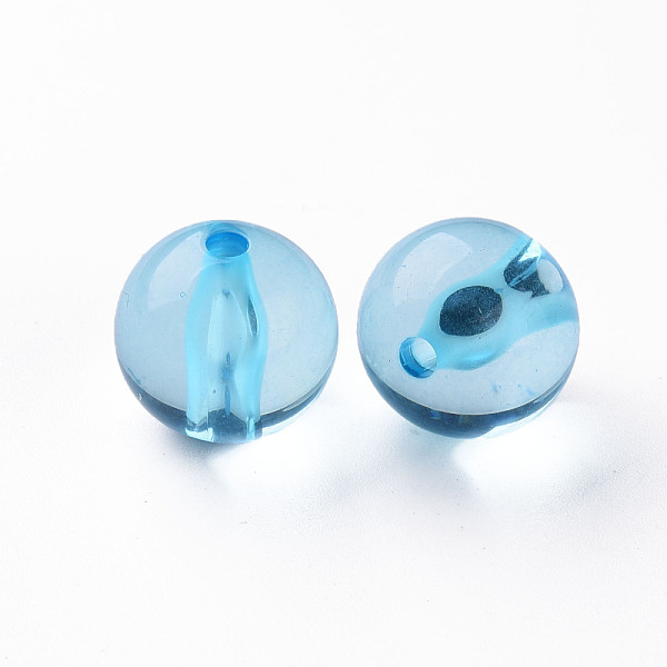 

PandaHall Transparent Acrylic Beads, Round, Light Sky Blue, 16x15mm, Hole: 2.8mm, about 220pcs/500g Acrylic Round