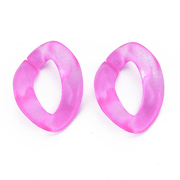 

PandaHall Transparent Acrylic Linking Rings, Quick Link Connectors, for Curb Chains Making, Frosted, Twist, Magenta, 23x17x4.5mm, Inner..., Pink