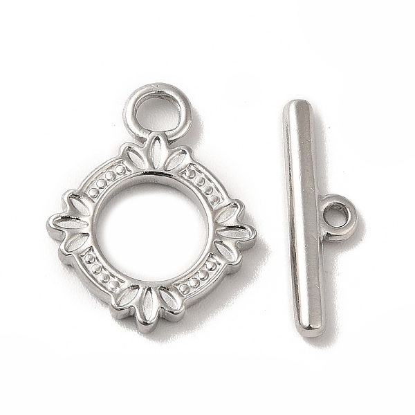 

PandaHall 304 Stainless Steel Toggle Clasps, Flower, Stainless Steel Color, Ring: 17.5x14x2mm, Hole: 2mm, Bar: 16.5x5x2mm, Hole:1.2mm 304...