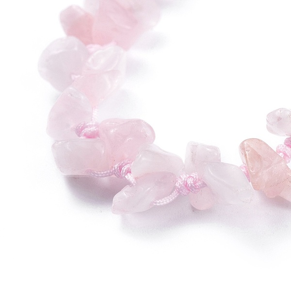 Braccialetti Di Perline Intrecciati In Perle Di Quarzo Rosa Naturale Regolabili