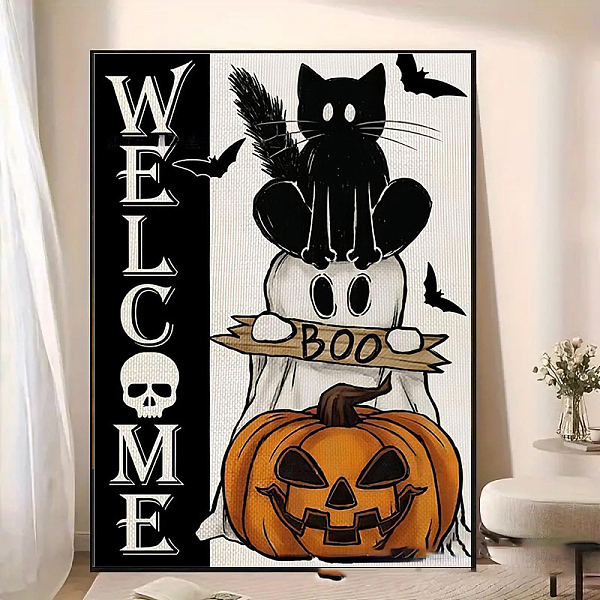 

PandaHall DIY Halloween Theme Diamond Painting Kit, Including Resin Rhinestones Bag, Diamond Sticky Pen, Tray Plate and Glue Clay, Pumpkin...