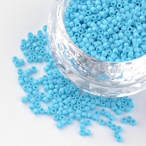 

PandaHall Baking Paint Cylinder Seed Beads, Uniform Size, Matte Style, Light Sky Blue, 1~1.5x1.5~2mm, Hole: 0.5mm, about 50g/bag, about...