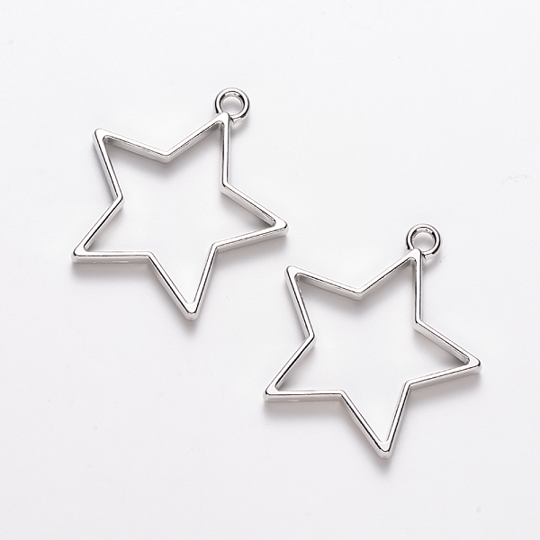 

PandaHall Rack Plating Alloy Star Open Back Bezel Pendants, For DIY UV Resin, Epoxy Resin, Pressed Flower Jewelry, Cadmium Free & Nickel...