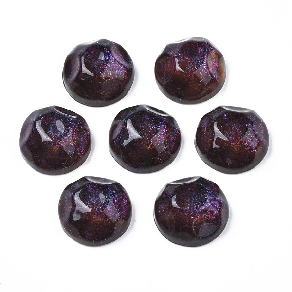 

PandaHall Transparent Resin Cabochons, Water Ripple Cabochons, with Glitter Powder, Half Round, Purple, 17.5x7.5~8mm Resin Half Round Purple