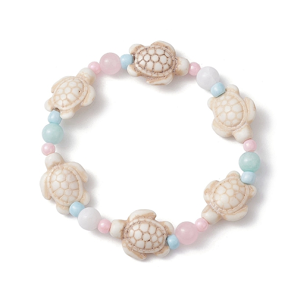 

PandaHall Ocean Theme Kids Bracelet, Natural Malaysia Jade & Synthetic Turquoise Turtle Beaded Stretch Bracelet, Inner Diameter: 2-1/8 inch...
