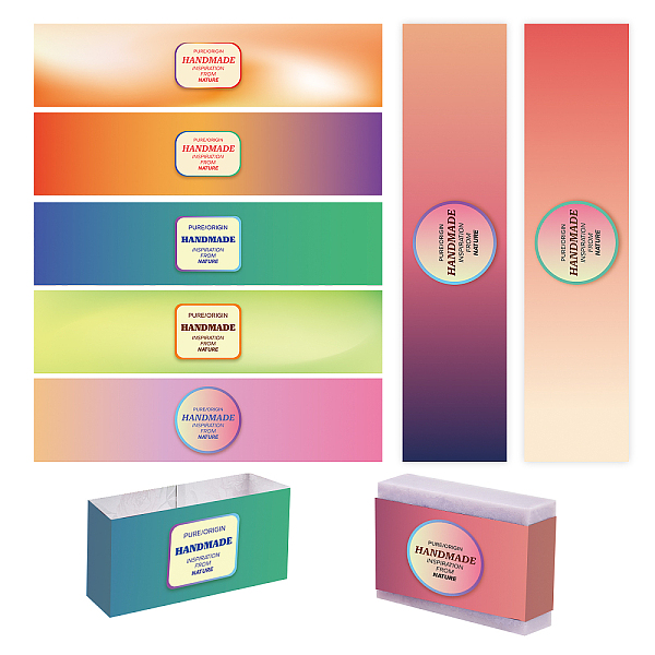 Pandahall エリート 90 個 9 スタイル グラデーション カラー ソープ ペーパー タグ