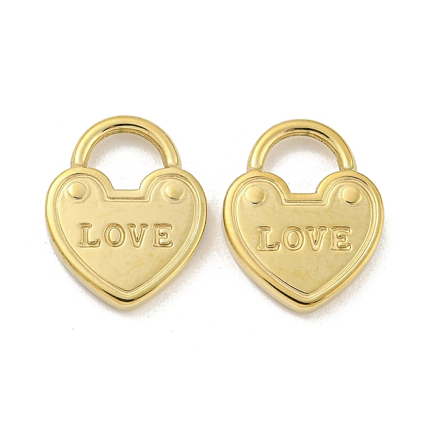 

PandaHall Valentine's Day 304 Stainless Steel Pendants, Heart Padlock with Word Love Charm, Real 14K Gold Plated, 16x13x2.5mm, Hole: 5x6mm...
