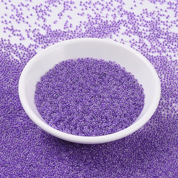 

PandaHall MIYUKI Round Rocailles Beads, Japanese Seed Beads, 11/0, (RR231) Sparkling Purple Lined Crystal, 2x1.3mm, Hole: 0.8mm, about...