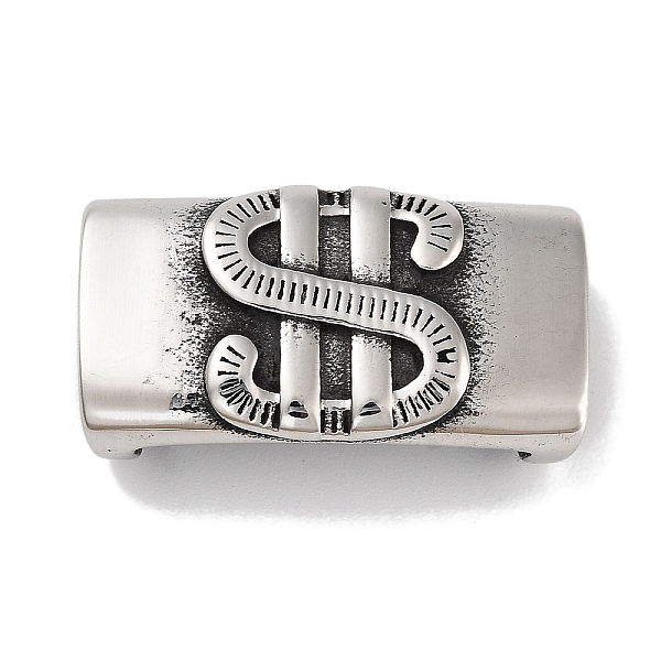 

PandaHall Tibetan Style 304 Stainless Steel Slide Charms/Slider Beads, for Leather Cord Bracelets Making, Rectangle, Antique Silver...