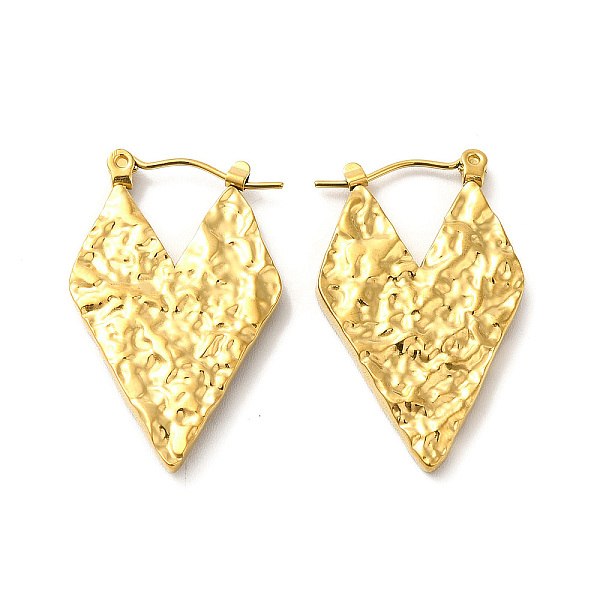 

PandaHall Ion Plating(IP) 304 Stainless Steel Heart Hoop Earrings for Women, Golden, 31.5x19x3mm, Pin: 0.7mm 304 Stainless Steel