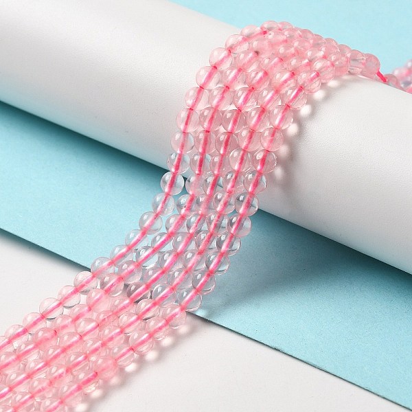 

PandaHall Natural Rose Quartz Beads Strands, Round, 4mm, Hole: 0.7mm, about 88pcs/strand, 14.84''~15.04''(37.7~38.2cm) Rose Quartz Round