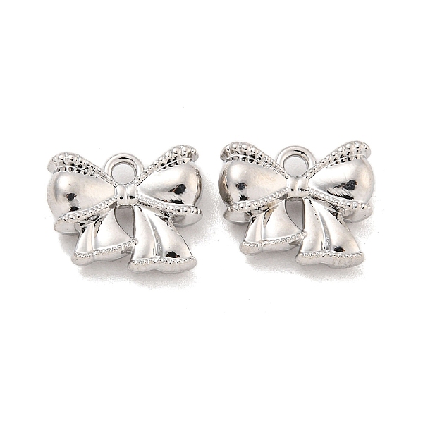

PandaHall Rack Plating Alloy Charms, Bowknot, Platinum, 11x13x4mm, Hole: 1.6mm Alloy Bowknot