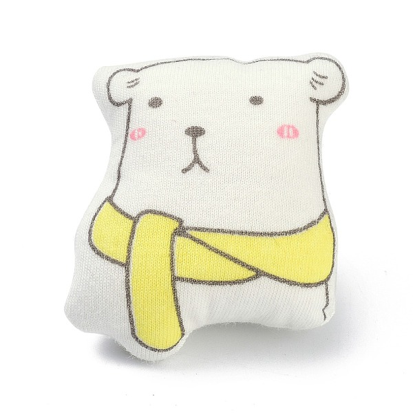 

PandaHall Cartoon Bear Non Woven Fabric Brooch, PP Cotton Plush Doll Brooch for Backpack Clothes, White, 49x41x29mm Cloth White