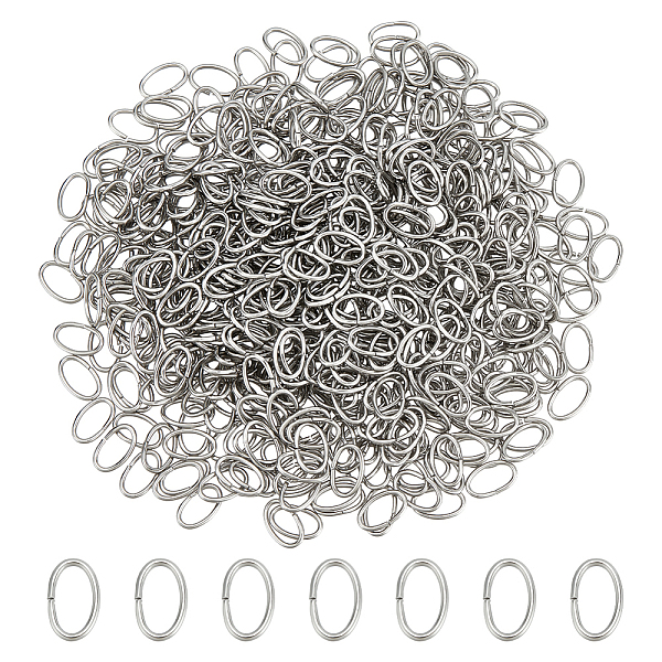 

PandaHall Unicraftale 1000Pcs 304 Stainless Steel Jump Rings, Open Jump Rings, Oval, Stainless Steel Color, 20 Gauge, 8x5x0.8mm, Inner...