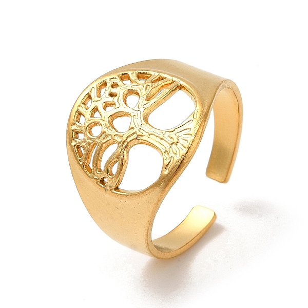 

PandaHall 304 Stainless Steel Open Cuff Rings for Women, Tree of Life, Golden, US Size 7 1/2(17.7mm) 304 Stainless Steel Tree of Life
