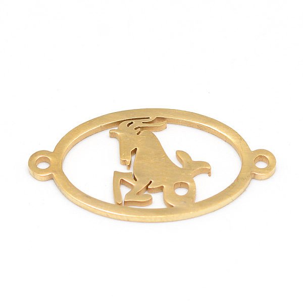 

PandaHall 304 Stainless Steel Links Connectors, Oval with Twelve Constellation/Zodiac Sign, Capricorn, 23x12x1mm, Hole: 1.5mm 304 Stainless...