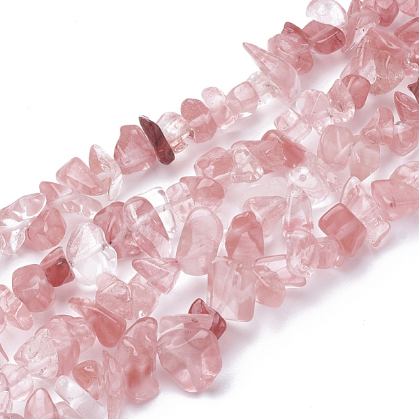 

PandaHall Cherry Quartz Glass Beads Strands, Chip, 6~20x4~8x1.5~8mm, Hole: 1mm, about 209pcs/strand, 35.1 inch Cherry Quartz Glass Chip