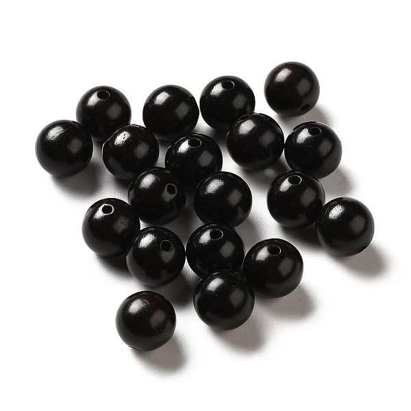 

PandaHall Undyed Natural Ebony Wood Beads, Round, Black, 10~10.5mm, Hole: 1.6~1.8mm, about 720pcs/500g Ebony Round Black