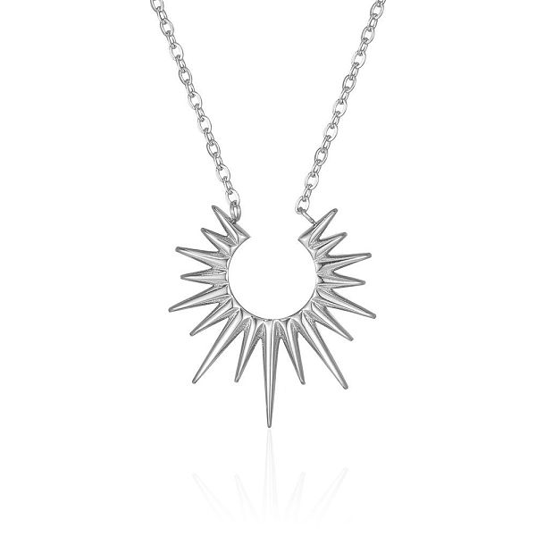 Stainless Steel Sun Pendant Cable Chain Necklaces With Minimalist European And American Style