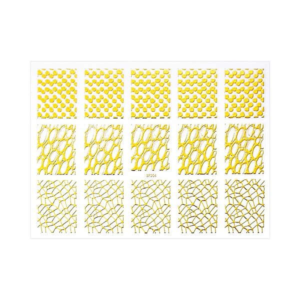 

PandaHall Gold Stamping Nail Art Stickers, with Self Adhesive, for Nail Decals Wraps Decorations, Geometric Pattern, 11.5x9cm Paper Others