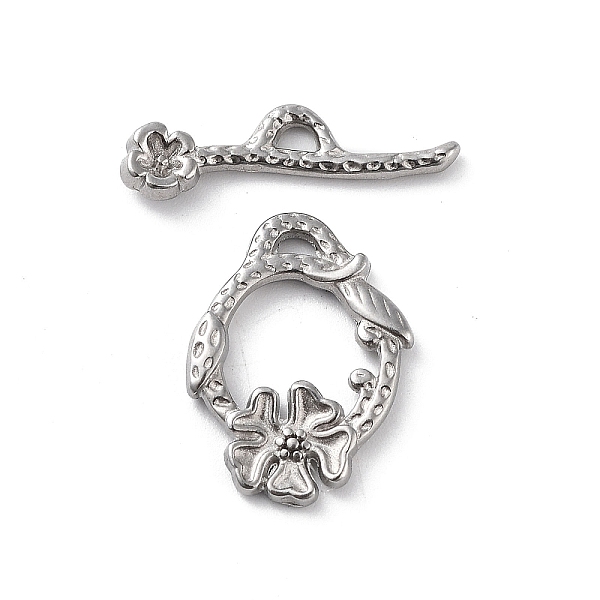 

PandaHall 304 Stainless Steel Toggle Clasps, Stainless Steel Color, 19.5x14x2mm, Hole: 3x1mm, Bar: 6.5x22x3mm, Hole: 2x1mm 304 Stainless...