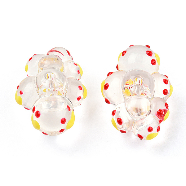 

PandaHall Transparent Acrylic Beads, with Enamel, Cloud, Red, 33x22.5x17mm, Hole: 2mm Acrylic Cloud Red