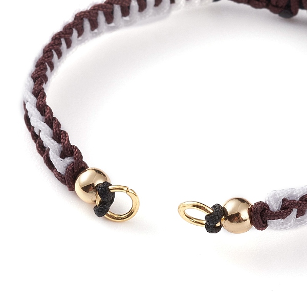 

PandaHall Adjustable Nylon Thread Braided Bracelet Making, with Golden Plated Brass Beads and 304 Stainless Steel Jump Rings, Coconut Brown...