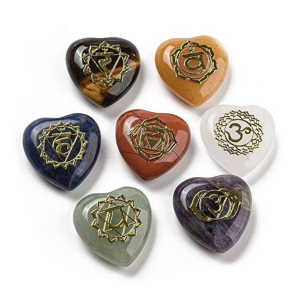 

PandaHall 7 Chakra Natural Gemstone Beads Sets, No Hole/Undrilled, Crystal Therapy Healing Stones for Reiki Balancing, Heart...