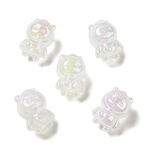 

PandaHall UV Plating Rainbow Iridescent Acrylic Beads, Girl with Cat Clothes, WhiteSmoke, 22x15.5x15mm, Hole: 3.5mm Acrylic Human White