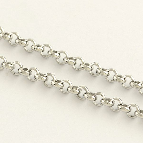 

PandaHall 304 Stainless Steel Rolo Chains, Unwelded, Stainless Steel Color, 2.5x0.8mm 304 Stainless Steel