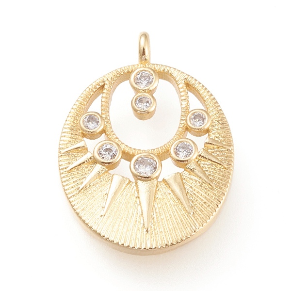 

PandaHall Brass Micro Pave Clear Cubic Zirconia Pendants, Long-Lasting Plated, Oval, Golden, 20x14.7x3.3mm, Hole: 1.4mm Brass+Cubic Zirconia...