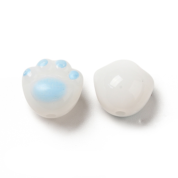 

PandaHall Opaque Acrylic Beads, Cat Paw, Light Sky Blue, 11x12x9.7mm, Hole: 1.6mm Acrylic Others