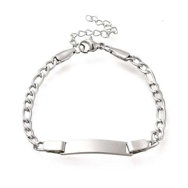 

PandaHall 304 Stainless Steel Kids Bracelets, Blank Rectangle Link Bracelets, Platinum, 6-3/8 inch(16.2cm) Stainless Steel Rectangle